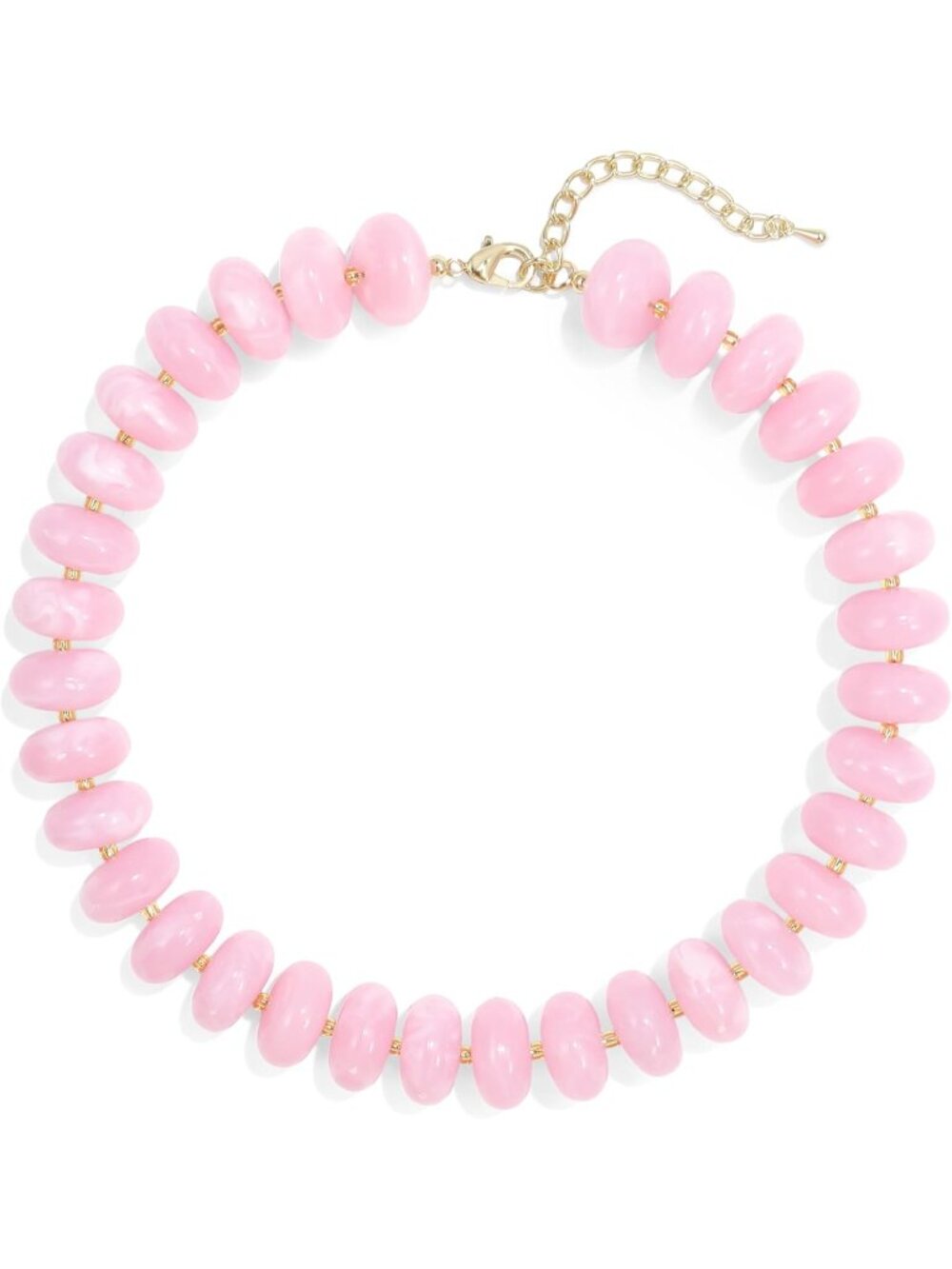 Women's Pink Acrylic Chunky Beaded Choker Necklace Statement Jewelry Gift